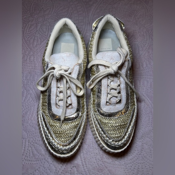 Dolce Vita Gold and Cream Athletic Shoes - Picture 2 of 6